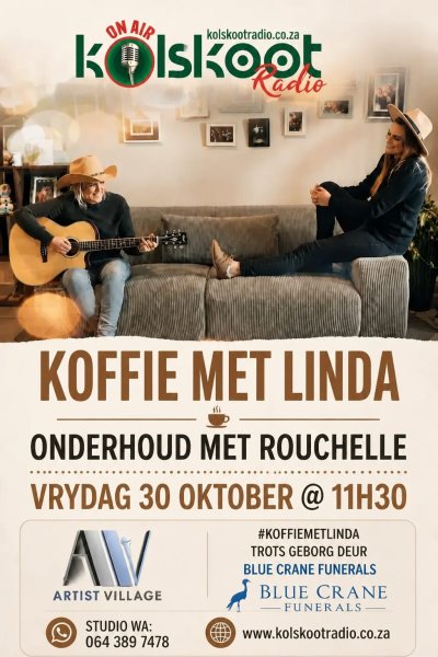KOFFIE MET LINDA - ONDERHOUD MET ROUCHELLE - VRYDAG 30 OKTOBER @ 11H30